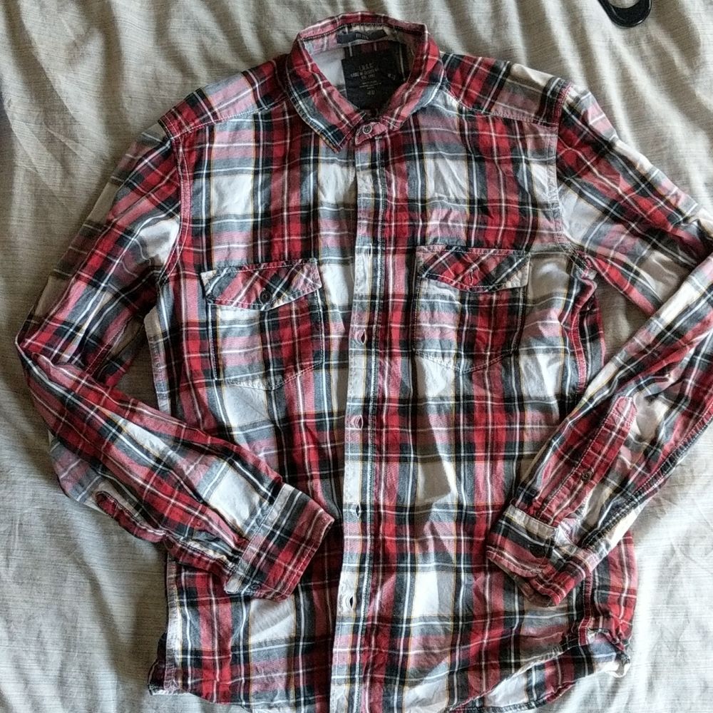 H&M men's fitted flannel shirt